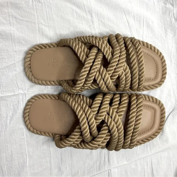 ASOS Design Rope Strap Sandals Espadrilles Slip On Size US 6 / EU 37 - Picture 10 of 12